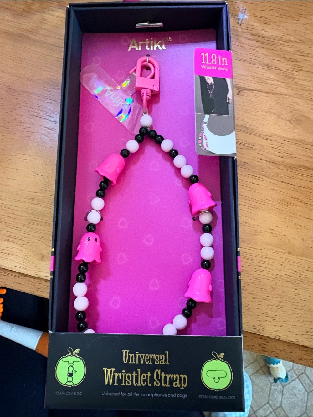 Pink Beaded Kids Wristlet Strap